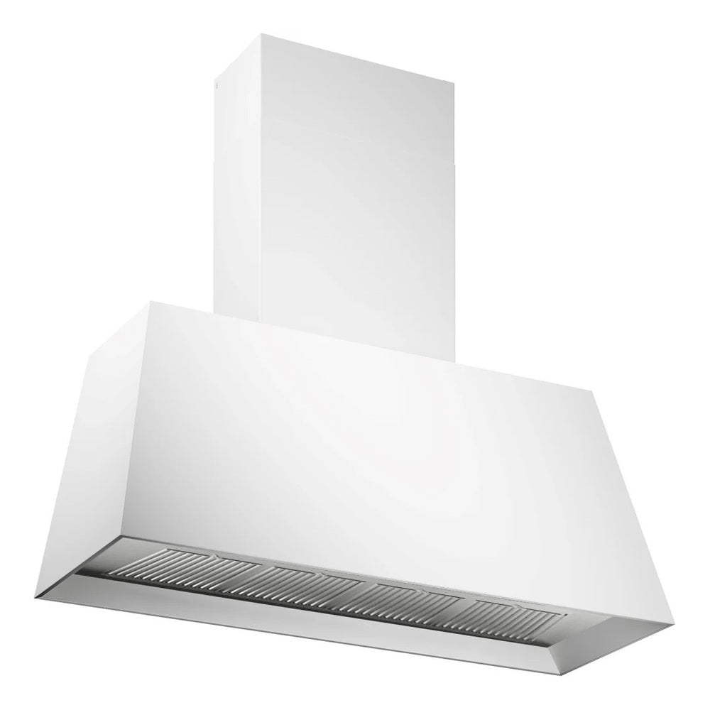 Bertazzoni 48 inch Master Series Contemporary Canopy Hood with 600 CFM, Stainless Steel Baffle Filter and LED Light Bar (Matte White) - KMC48BI