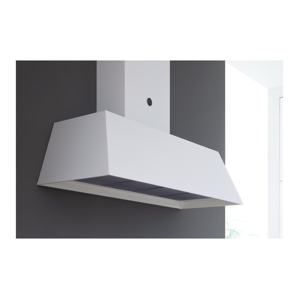 Bertazzoni 48 inch Master Series Contemporary Canopy Hood with 600 CFM, Stainless Steel Baffle Filter and LED Light Bar (Matte White) - KMC48BI