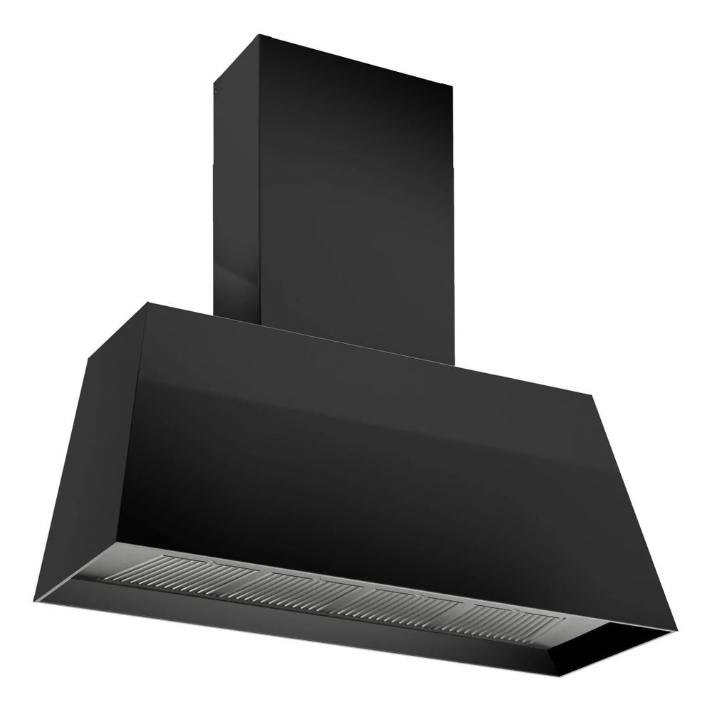 Bertazzoni 48 inch Master Series Contemporary Canopy Hood with 600 CFM, Stainless Steel Baffle Filter and LED Light Bar (Matte Black) - KMC48NE