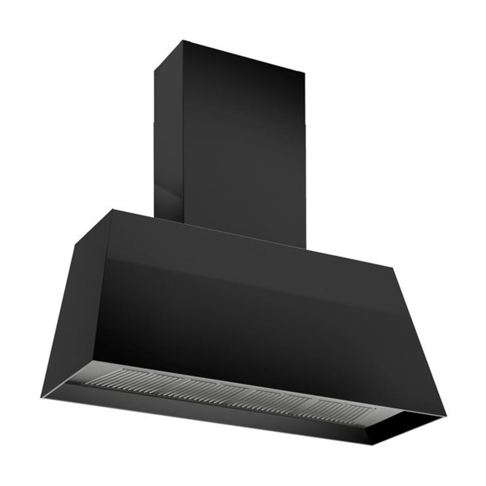 Bertazzoni 48 inch Master Series Contemporary Canopy Hood with 600 CFM, Stainless Steel Baffle Filter and LED Light Bar (Matte Black) - KMC48NE