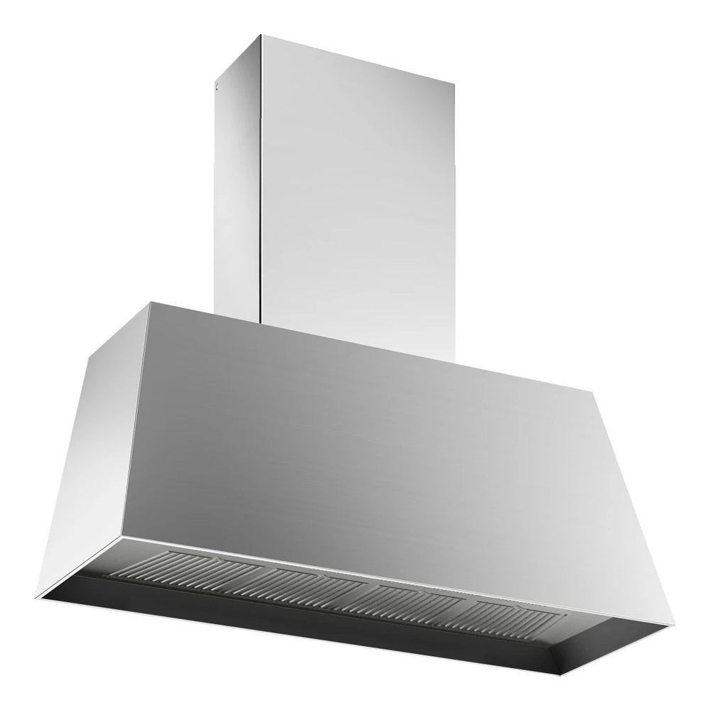 Bertazzoni 48 inch Master Series Contemporary Canopy Hood with 600 CFM, Stainless Steel Baffle Filter and LED Light Bar (Stainless Steel) - KMC48X