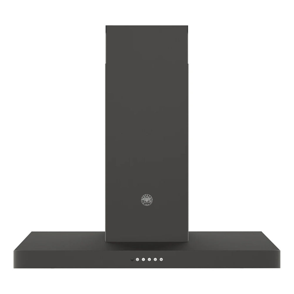 Bertazzoni Professional Series 36 inch T-Shape Wall Mount Range Hood with 600 CFM, ADA Compliant Remote Control, Mesh Filters and LED Lights (Carbonio) - KT36CAT
