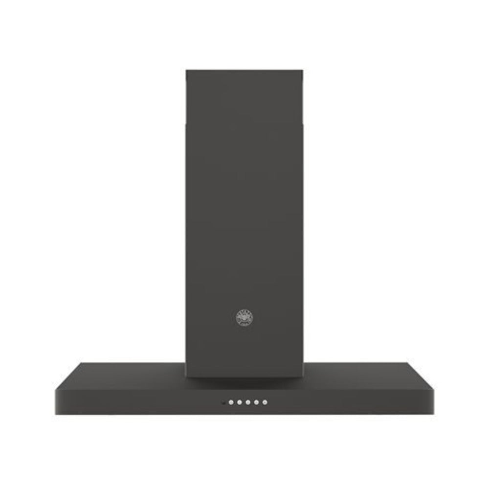 Bertazzoni Professional Series 36 inch T-Shape Wall Mount Range Hood with 600 CFM, ADA Compliant Remote Control, Mesh Filters and LED Lights (Carbonio) - KT36CAT