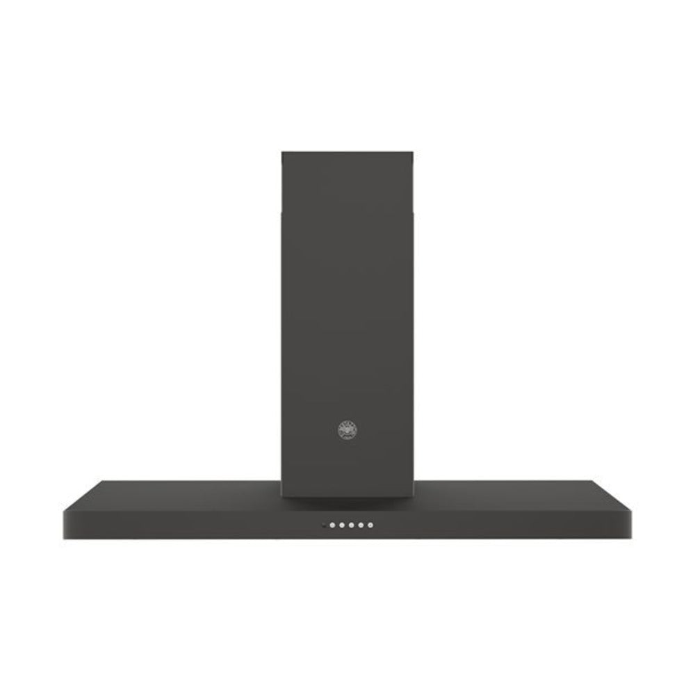 Bertazzoni Professional Series 48 inch T-Shape Wall Mount Range Hood with 600 CFM, ADA Compliant Remote Control, Mesh Filters and LED Lights (Carbonio) - KT48CAT