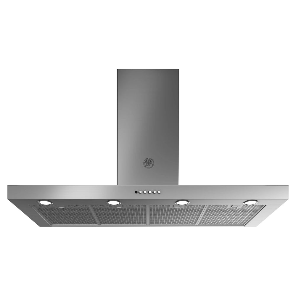 Bertazzoni Professional Series 48 inch T-Shape Wall Mount Range Hood with 600 CFM, ADA Compliant Remote Control, Mesh Filters and LED Lights (Stainless Steel) - KT48XT