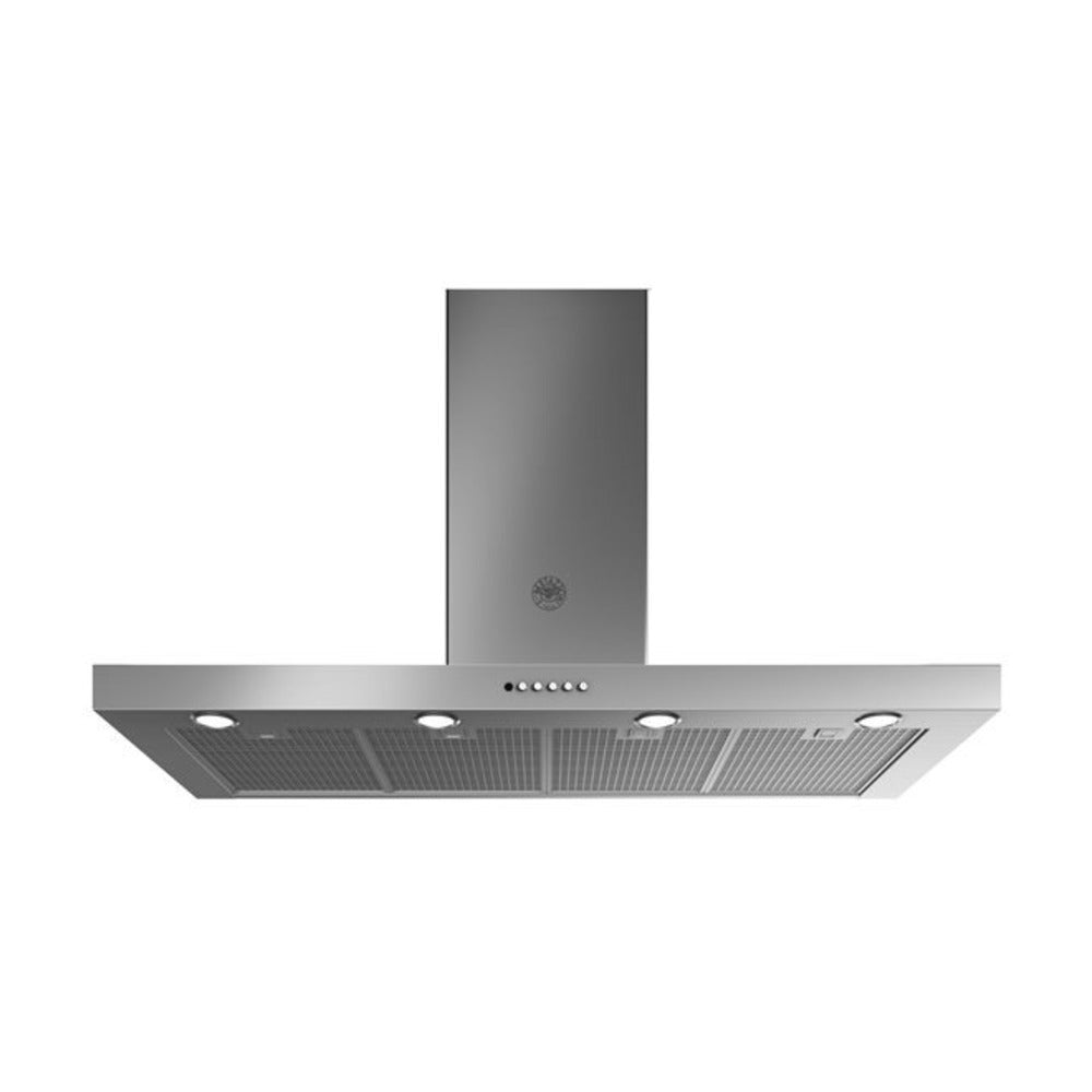 Bertazzoni Professional Series 48 inch T-Shape Wall Mount Range Hood with 600 CFM, ADA Compliant Remote Control, Mesh Filters and LED Lights (Stainless Steel) - KT48XT