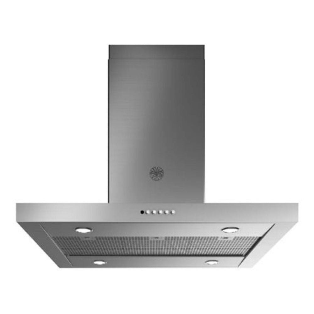 Bertazzoni Professional Series 36 inch Island Mount T-Shaped Hood with 600 CFM, Remote Control, Mesh Filters, LED Lighting, in Stainless Steel - KTI36XT