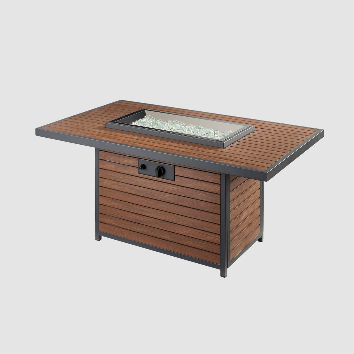 The Outdoor Greatroom Kenwood and Brooks Rectangular Chat Height Gas Fire Pit Table - KW-1224-19-K
