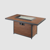 The Outdoor Greatroom Kenwood and Brooks Rectangular Chat Height Gas Fire Pit Table - KW-1224-19-K