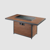 The Outdoor Greatroom Kenwood and Brooks Rectangular Chat Height Gas Fire Pit Table - KW-1224-19-K