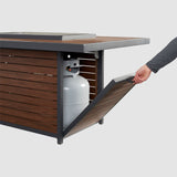 The Outdoor Greatroom Kenwood and Brooks Rectangular Chat Height Gas Fire Pit Table - KW-1224-19-K