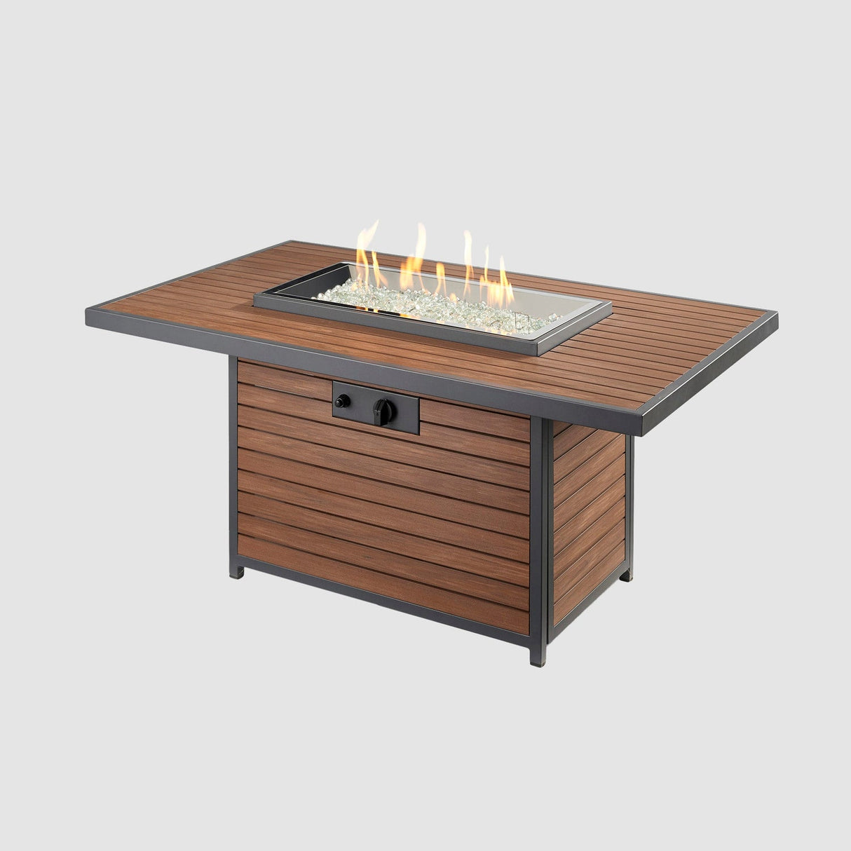 The Outdoor Greatroom Kenwood and Brooks Rectangular Chat Height Gas Fire Pit Table - KW-1224-19-K