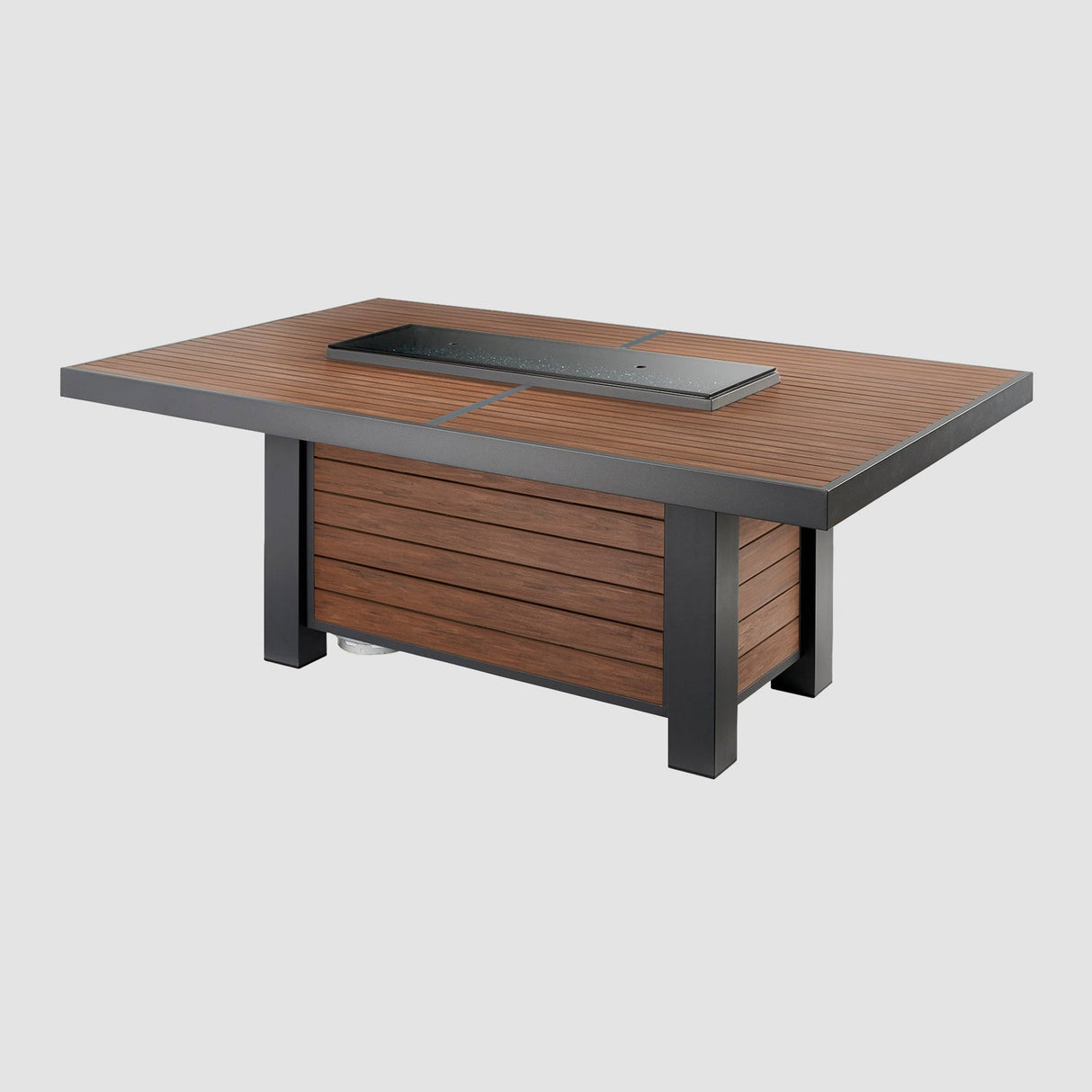 The Outdoor Greatroom Kenwood and Brooks Linear Dining Height Gas Fire Pit Table - KW-1242-K