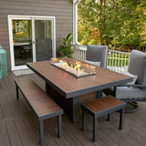 The Outdoor Greatroom Kenwood and Brooks Linear Dining Height Gas Fire Pit Table - KW-1242-K