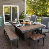 The Outdoor Greatroom Kenwood and Brooks Linear Dining Height Gas Fire Pit Table - KW-1242-K