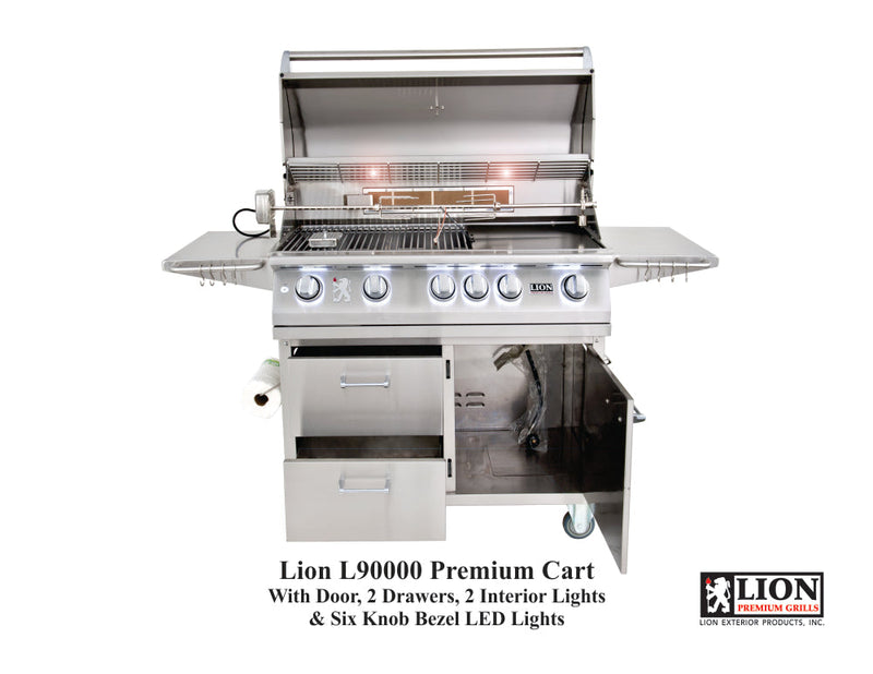 Lion Premium Grills Freestanding 40-Inch 5-Burner Gas Grill – L90000