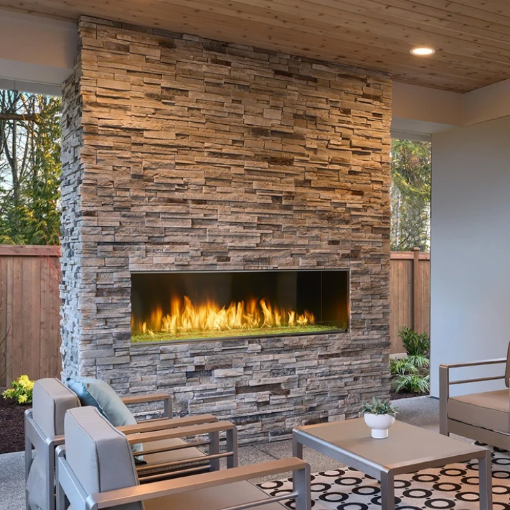 Majestic Lanai 60" Linear Contemporary Outdoor Vent-Free Gas Fireplace