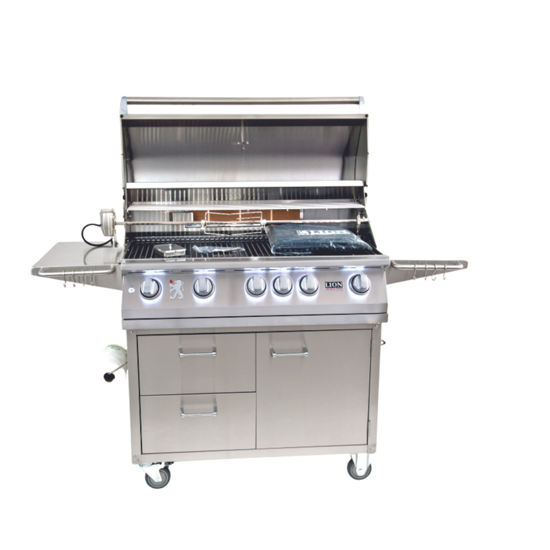 Lion Premium Grills Freestanding 40-Inch 5-Burner Gas Grill – L90000