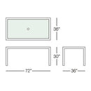 Kannoa Marbella 72" x 36" Rectangular Dining Table