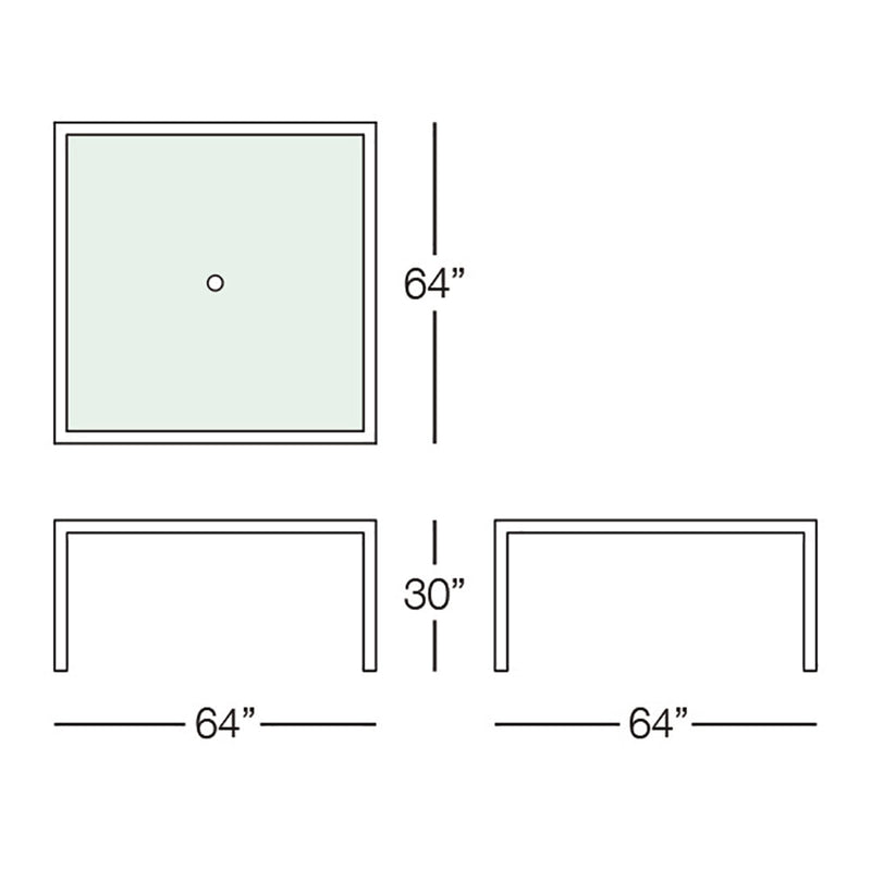 Kannoa Marbella 64" Square Dining Table