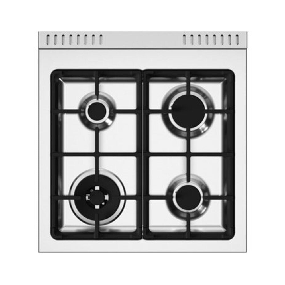 Bertazzoni Master Series 24 inch Gas Range with 4 Burners, 2.5 cu. ft. Oven Capacity, Continuous Cast Iron Grates and Convection (Nero Black) - MAS244GASNEV*