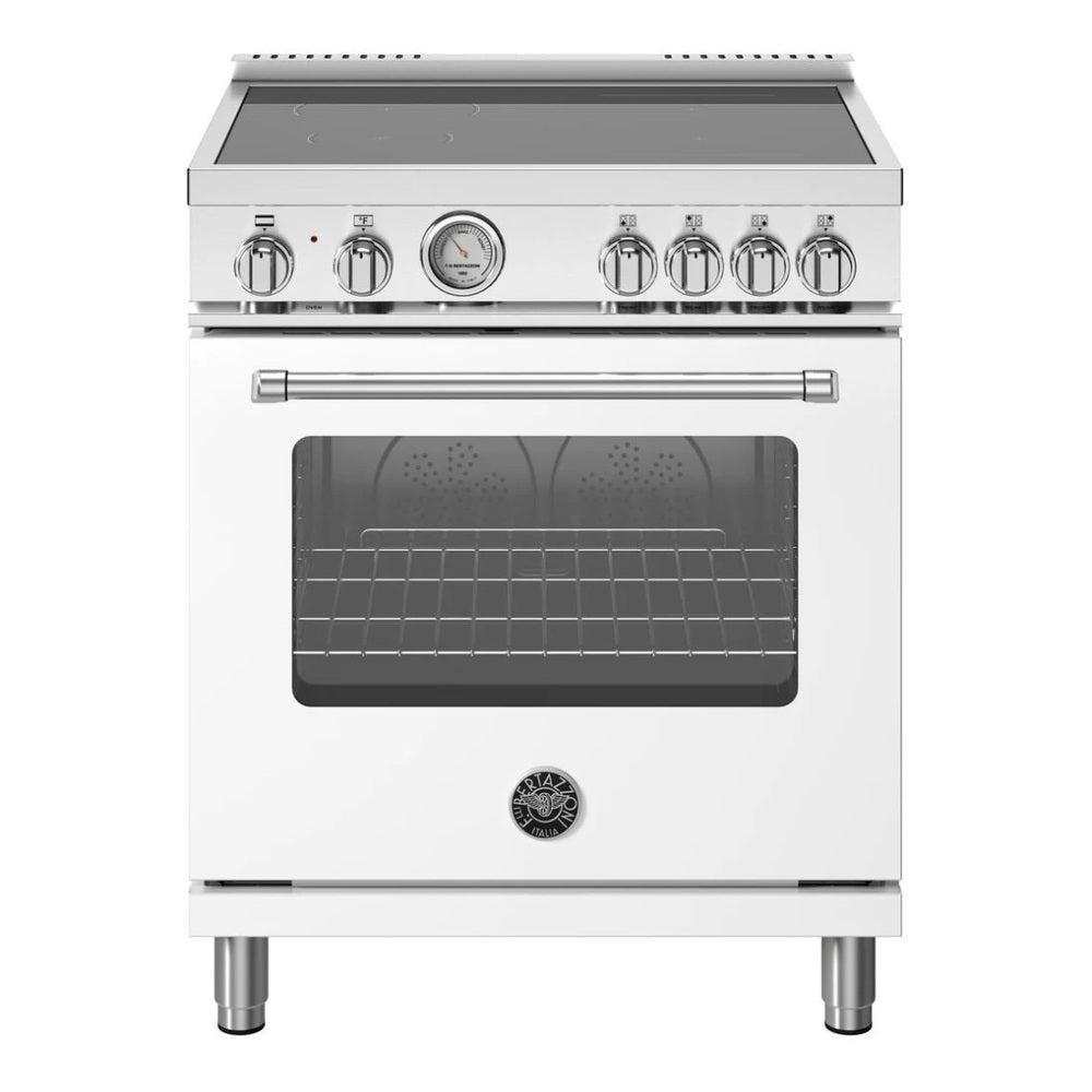 Bertazzoni  Master Series 30 inch Induction Range with 4 Elements, 4.7 cu. ft. Oven Capacity, Convection and Energy Star Certified (Bianco White) -  MAS304INMBIV