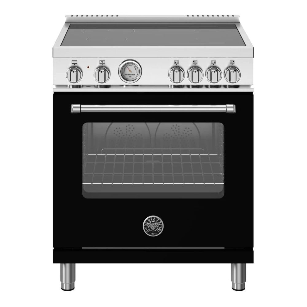 Bertazzoni Master Series 30 inch Induction Range with 4 Elements, 4.7 cu. ft. Oven Capacity, Convection and Energy Star Certified (Nero Black) -  MAS304INMNEV