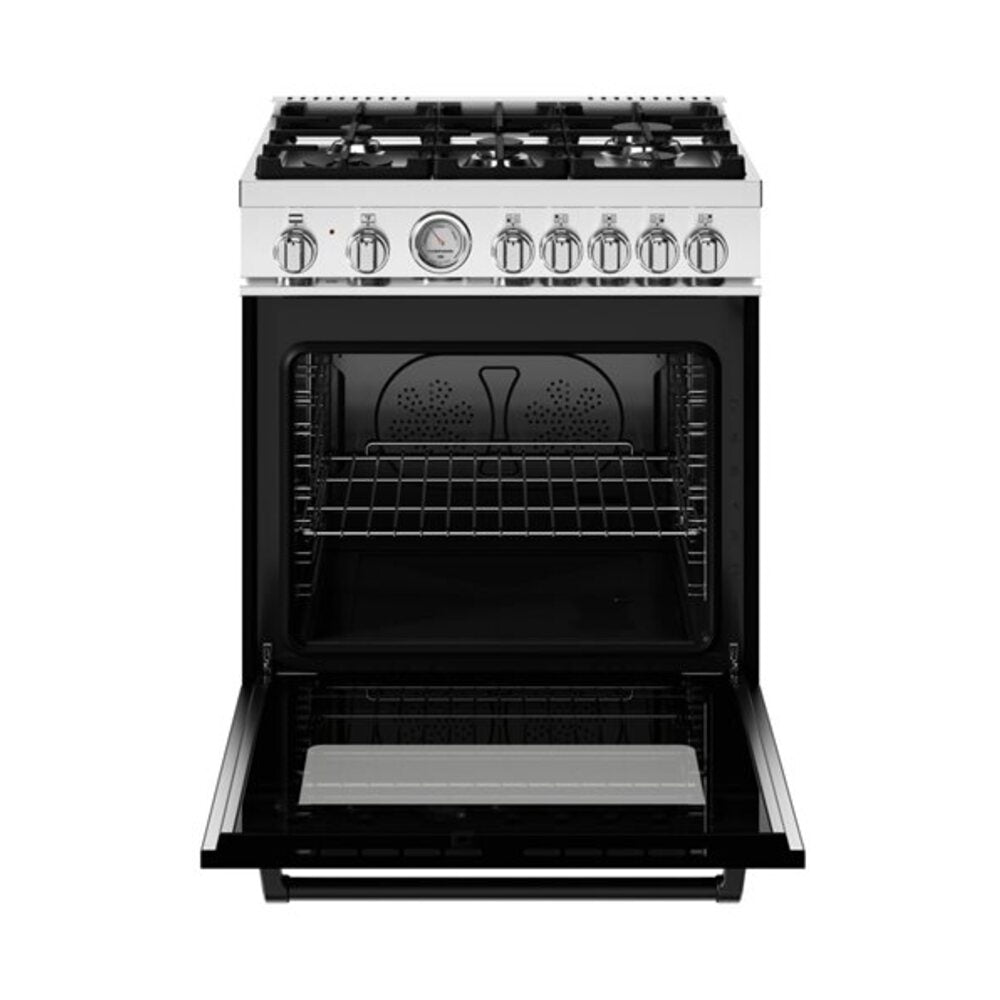Bertazzoni Master Series 30 inch Dual Fuel Range with 5 Burners, 4.7 cu. ft. Oven Capacity, Continuous Cast Iron Grates and Dual Convection (Nero Black) - MAS305DFMNEV*