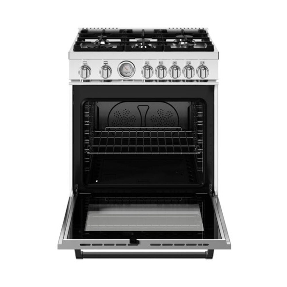 Bertazzoni Master Series 30 inch Gas Range with 5 Burners, 4.7 cu. ft. Oven Capacity, Continuous Cast Iron Grates and Convection (Bianco White) -  MAS305GASBIV*