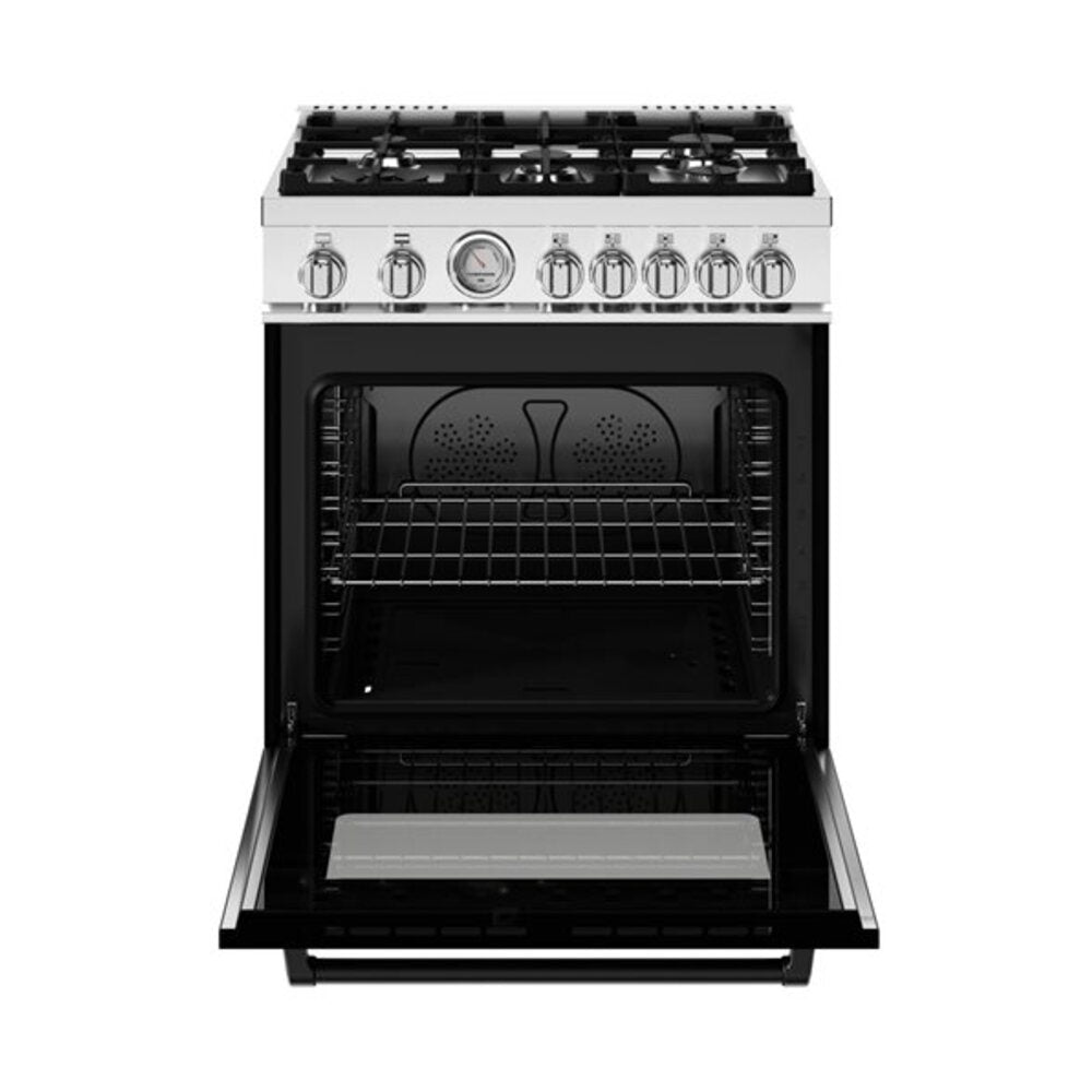 Bertazzoni Master Series 30 inch Gas Range with 5 Burners, 4.7 cu. ft. Oven Capacity, Continuous Cast Iron Grates and Convection (Nero Black) -  MAS305GASNEV*