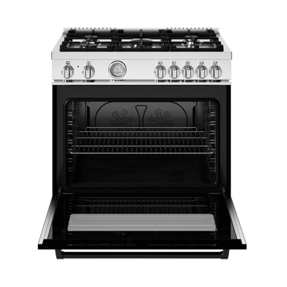 Bertazzoni Master Series 36 inch Dual Fuel Range with 5 Burners, 5.9 cu. ft. Oven Capacity, Continuous Cast Iron Grates and Dual Convection (Nero Black) - MAS365DFMNEV*