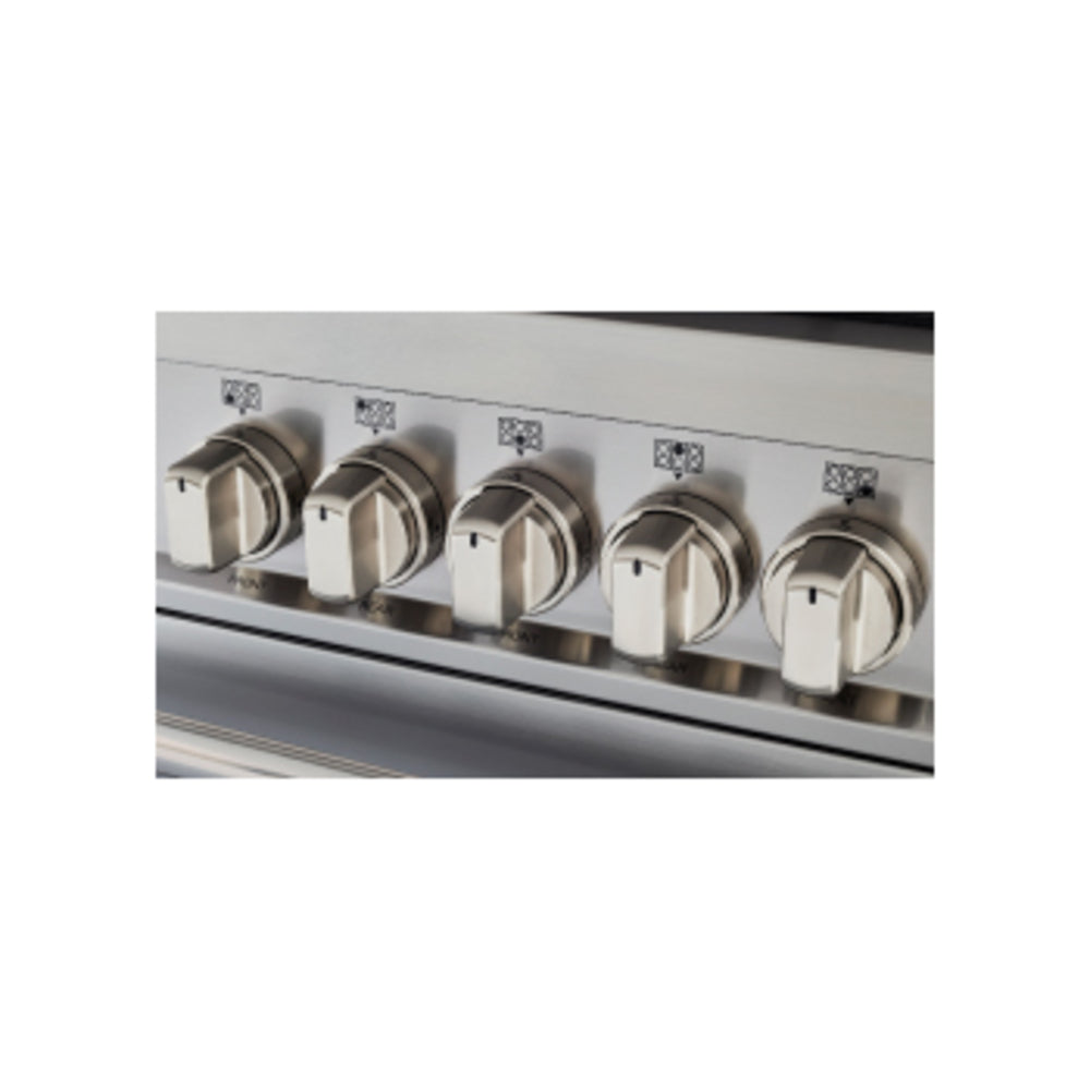 Bertazzoni Master Series 36 inch Dual Fuel Range with 5 Burners, 5.9 cu. ft. Oven Capacity, Continuous Cast Iron Grates and Dual Convection (Bianco White) - MAS365DFMBIV*