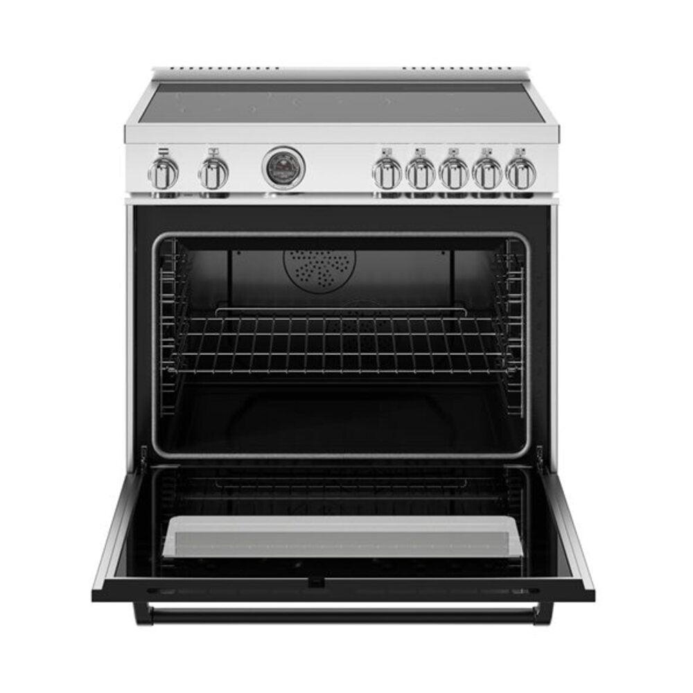 Bertazzoni Master Series 36 inch Induction Range with 5 Elements, 5.7 cu. ft. Oven Capacity, Self Clean and Air Fry in Stainless Steel - MAS365ICFEPXT