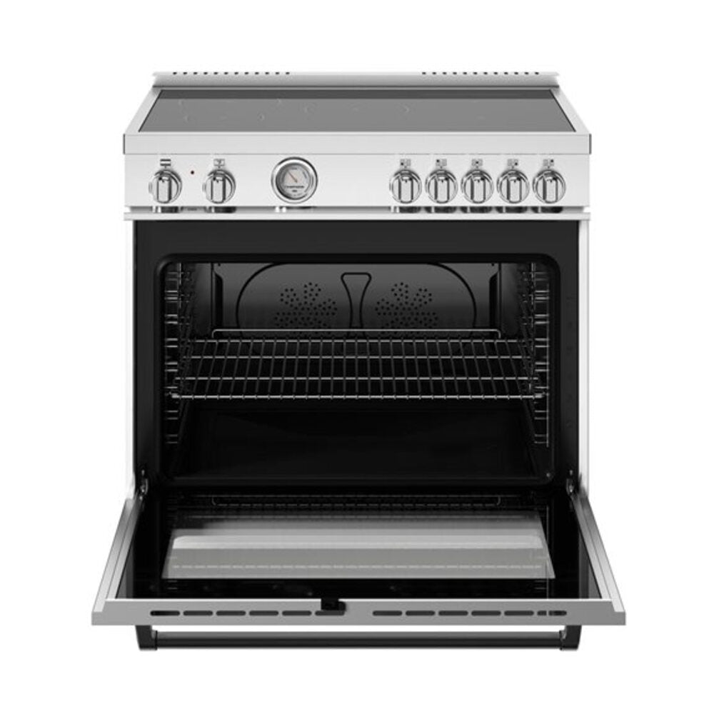 Bertazzoni Master Series 36 inch Induction Range with 5 Elements, 5.9 cu. ft. Oven Capacity, Convection and Bridge Element (Bianco White) - MAS365INMBIV