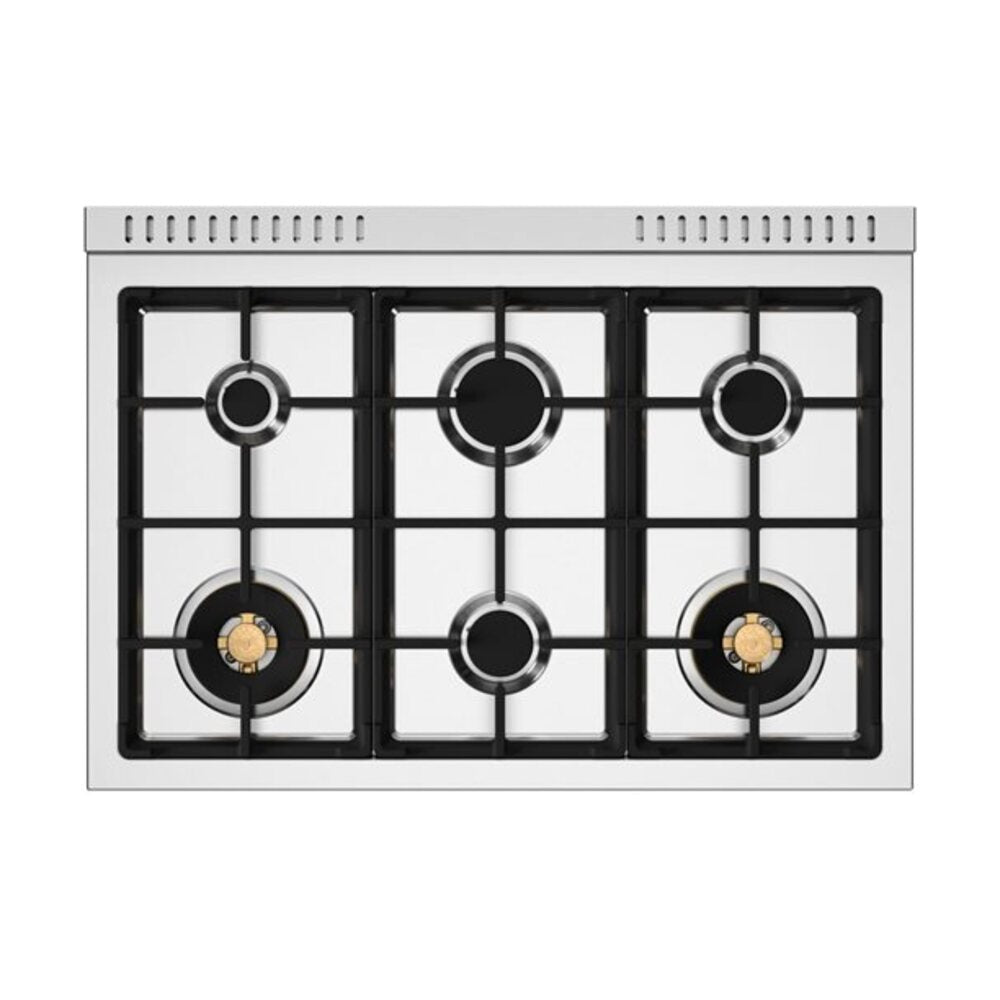 Bertazzoni  Master Series 36 inch Dual Fuel Range with 6 Brass Burners, 5.7 cu. ft. Oven Capacity, Self Clean and Removable Cast-Iron Griddle in Stainless Steel - MAS366BCFEPXT*
