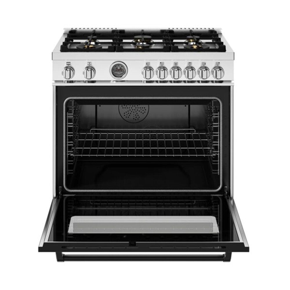 Bertazzoni  Master Series 36 inch Dual Fuel Range with 6 Brass Burners, 5.7 cu. ft. Oven Capacity, Self Clean and Removable Cast-Iron Griddle in Stainless Steel - MAS366BCFEPXT*