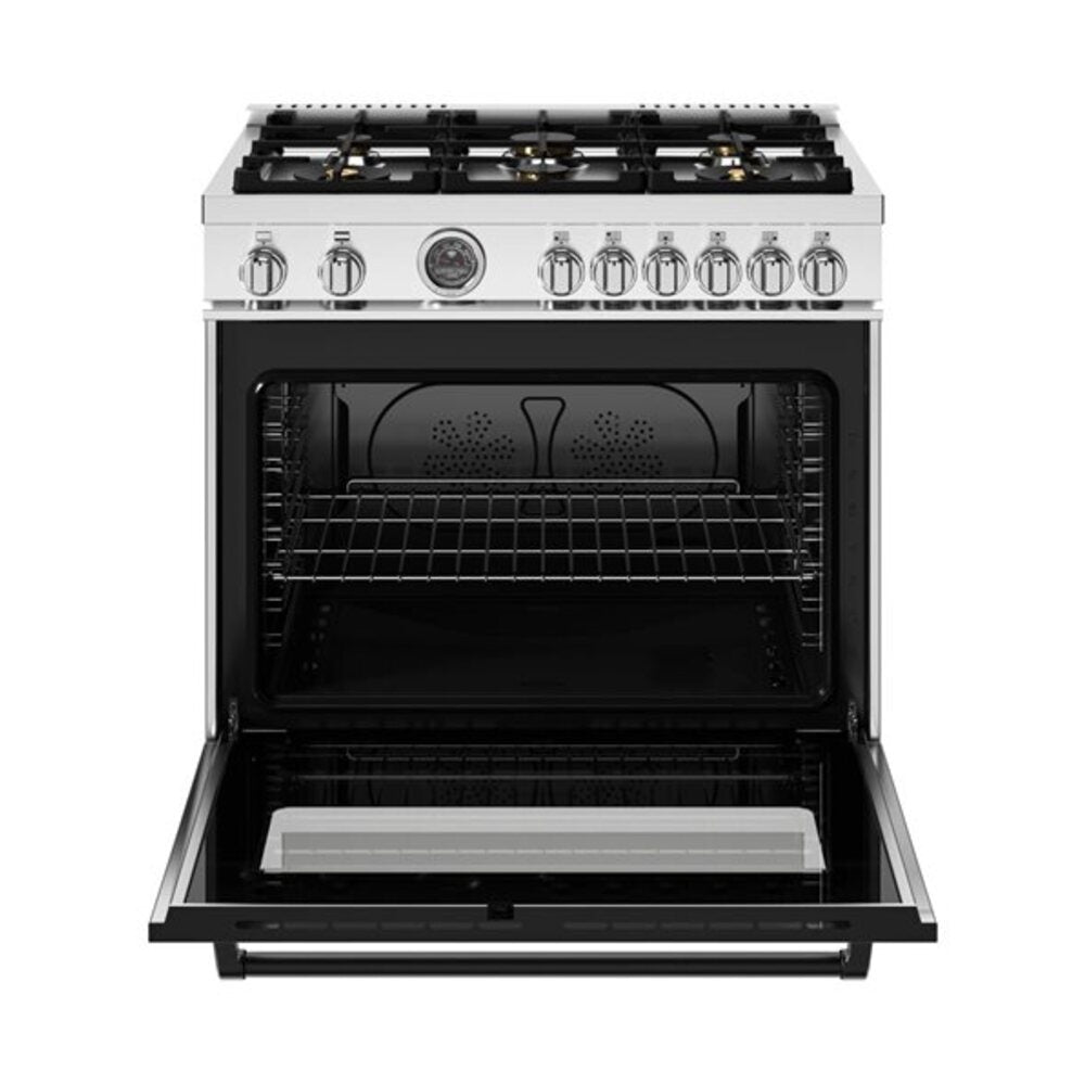 Bertazzoni Master Series 36 inch Gas Range with 6 Brass Burners, 5.9 cu. ft. Capacity Oven, Removable Cast Iron Griddle and Dual Convection - MAS366BCFGMXT*