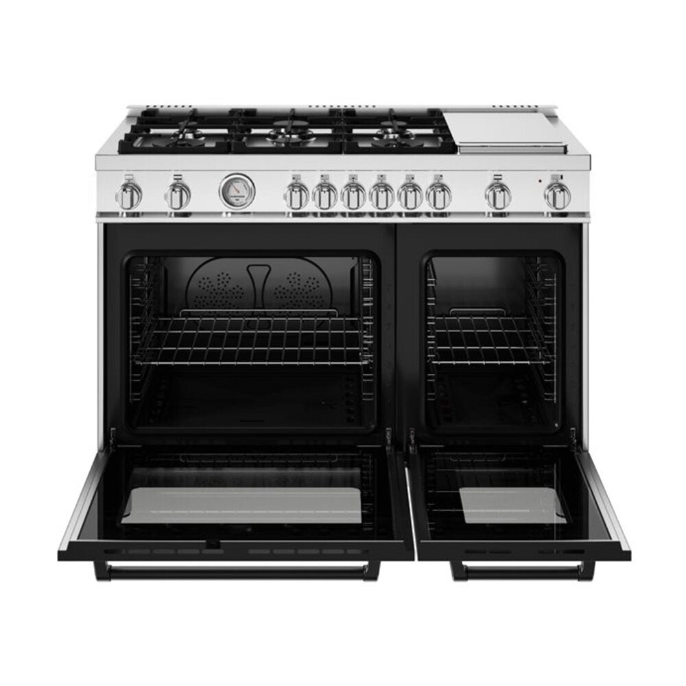 Bertazzoni Master Series 48 inch Gas Range with 6 Burners, Griddle, 7.1 cu. ft. Oven Capacity, Continuous Cast Iron Grates and Convection (Stainless Steel) - MAS486GGASXV*