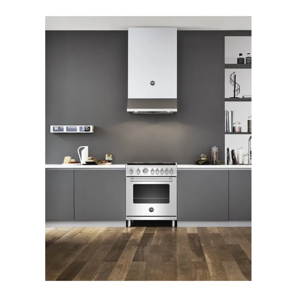 Bertazzoni 30 inch Master Series Gas Range with 5 Sealed Burners, 4.7 cu. ft. Oven Capacity, Soft Motion Hinges (Matte White) - MAST305GASBIELP
