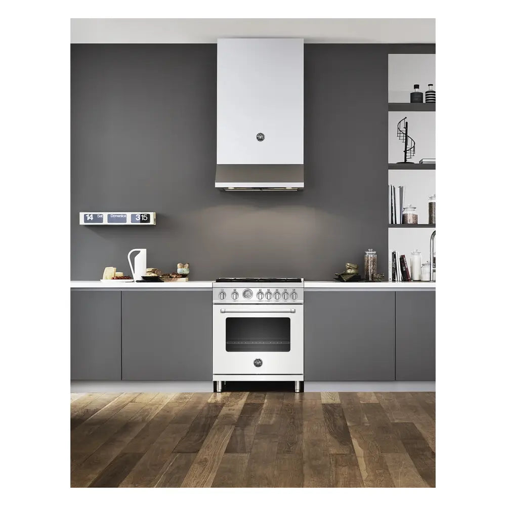 Bertazzoni 30 inch Master Series Gas Range with 5 Sealed Burners, 4.7 cu. ft. Oven Capacity, Soft Motion Hinges (Stainless Steel) - MAST305GASXELP