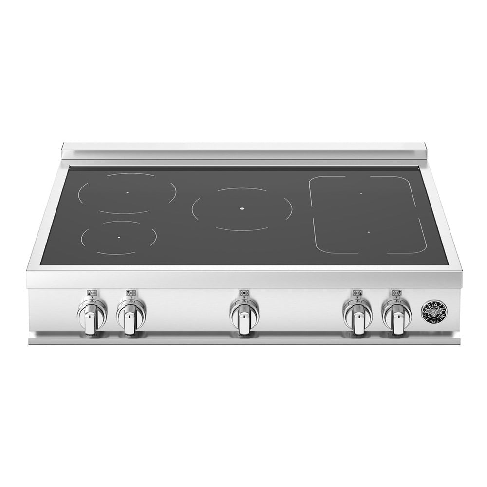 Bertazzoni 36 inch Master Series Induction Rangetop with 5 Elements, Metal Knobs, Residual Heat Indicator and Bridge Element in Stainless Steel - MAST365IRTXT