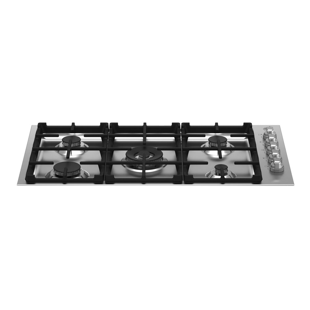 Bertazzoni 36 inch Master Series Drop In Gas Cooktop with 5 Sealed Burners, Cast Iron Grates, Fail-Safe Thermocouple Technology, in Stainless Steel (Natural Gas) - MAST365QXE*