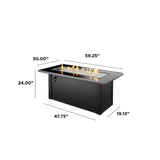 The Outdoor Greatroom Monte Carlo 59" Linear Gas Fire Pit Table - MCR-1242-BLK-K