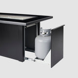 The Outdoor Greatroom Monte Carlo 59" Linear Gas Fire Pit Table - MCR-1242-BLK-K