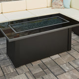 The Outdoor Greatroom Monte Carlo 59" Linear Gas Fire Pit Table - MCR-1242-BLK-K