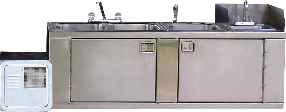 Meadow Creek 4 Bowl Cleanup Sink (Trailer Mounted) - 4B-CU-TM-LP