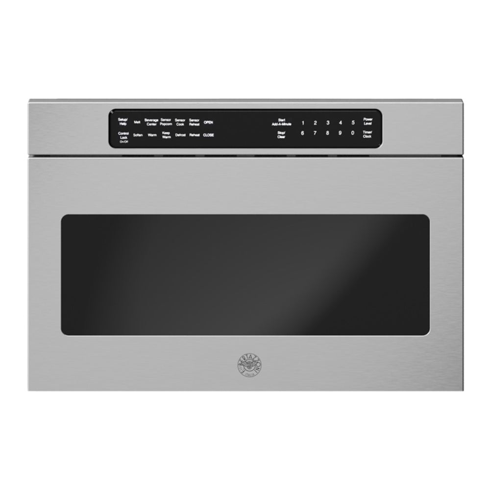 Bertazzoni 24 inch Professional Series Microwave Drawer with 1.2 cu. ft. Capacity, 11 Power Levels, 950 Cooking Watts, Intuitive LCD Display, in Stainless Steel  - MD24X