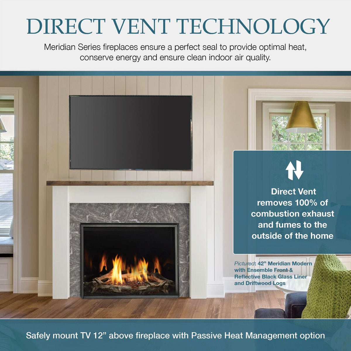 Majestic 36" Meridian Direct Vent Gas Fireplace
