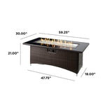 The Outdoor Greatroom Montego 59" Linear Gas Fire Pit Table - MG-1242-BLSM-K
