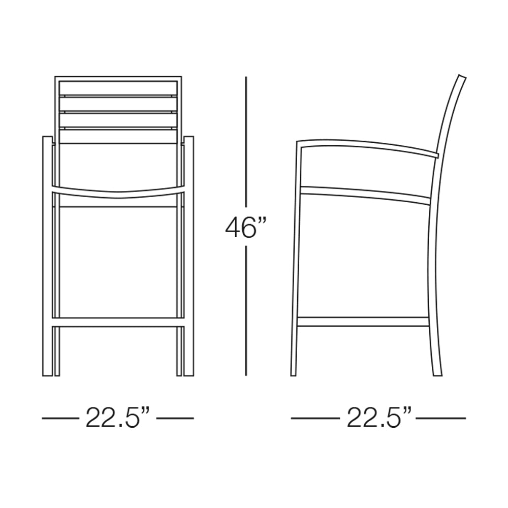 Kannoa Martinique Barstool with Arms